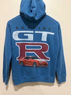 Abercrombie Kids Skyline GT-R Hoodie Blue Graphic Nissan Car Size 11/12